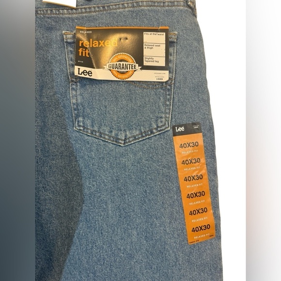Lee Relaxed Fit Big and Tall Mens Jeans Light Stone Size 40x30 NWT - Picture 12 of 16